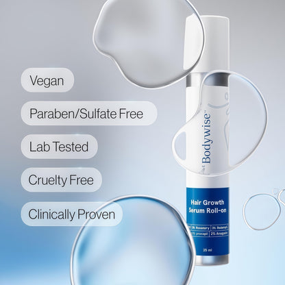 Rosemary Hair Growth Serum Roll On 25 ml – 3% Rosemary, 3% Redensyl & 2% Anagain | DHT-Blocking Scalp Serum Boosts Oxygen Flow, Reduces Hair Fall | Paraben/Sulfate-Free | Women & Men